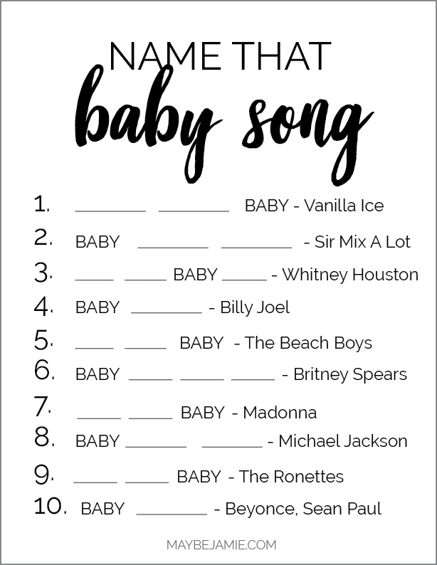 Baby Shower Game Ideas + FREE Printables | Maybe Jamie